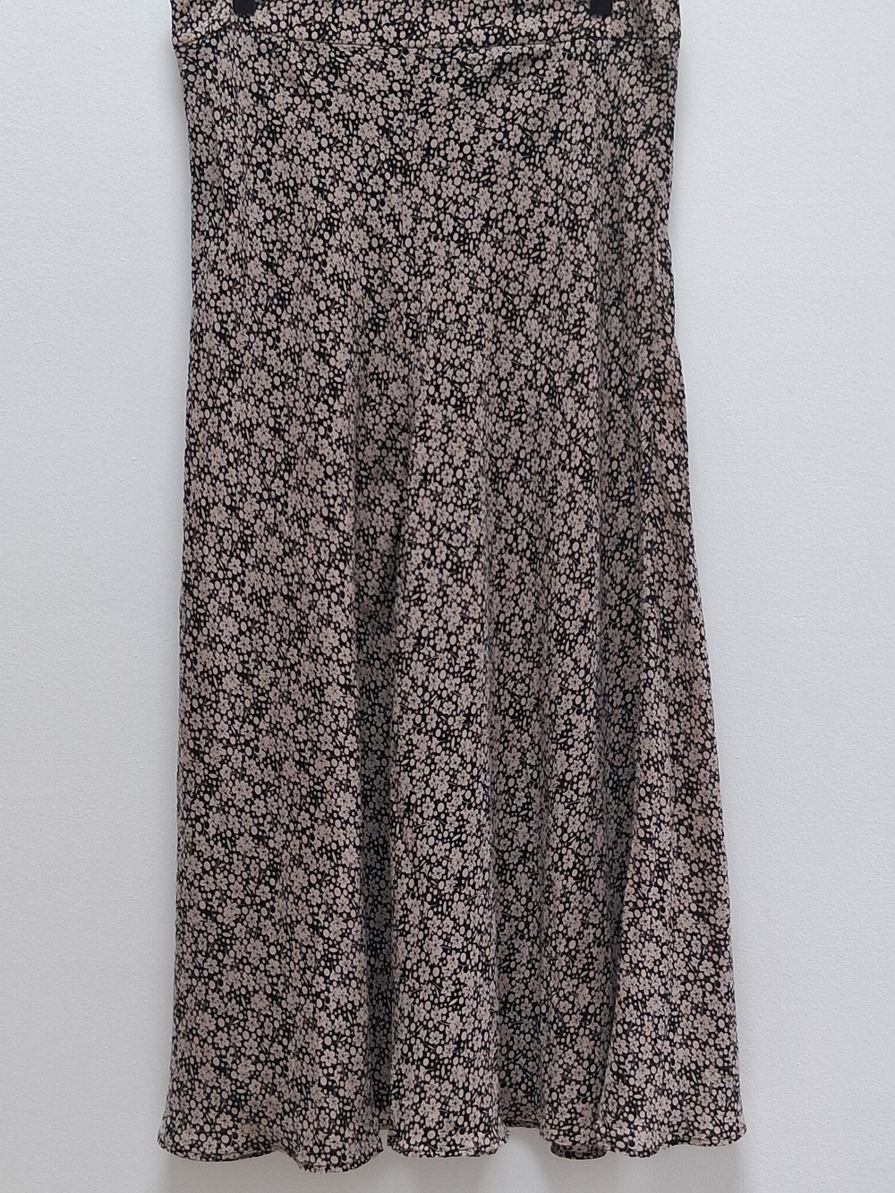 Zara Slip Skirt Maxi XL  Black Beige Floral Print - Picture 4 of 7